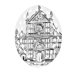 Line Art Architecture Church Italy Oval Filigree Ornament (two Sides) by Sapixe