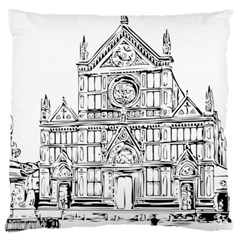 Line Art Architecture Church Italy Large Cushion Case (one Side) by Sapixe