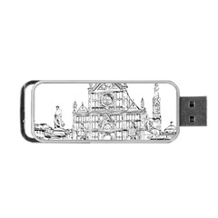 Line Art Architecture Church Italy Portable Usb Flash (two Sides) by Sapixe