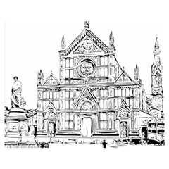 Line Art Architecture Church Italy Double Sided Flano Blanket (medium)  by Sapixe