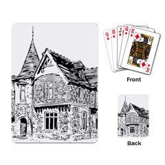 Line Art Architecture Old House Playing Card by Sapixe