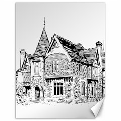 Line Art Architecture Old House Canvas 12  X 16   by Sapixe