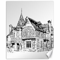 Line Art Architecture Old House Canvas 16  X 20   by Sapixe