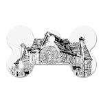 Line Art Architecture Old House Dog Tag Bone (Two Sides) Front