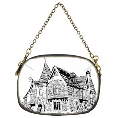 Line Art Architecture Old House Chain Purses (two Sides)  by Sapixe