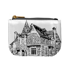 Line Art Architecture Old House Mini Coin Purses by Sapixe