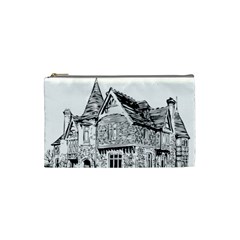 Line Art Architecture Old House Cosmetic Bag (small)  by Sapixe