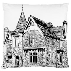 Line Art Architecture Old House Large Cushion Case (one Side) by Sapixe