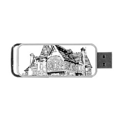 Line Art Architecture Old House Portable Usb Flash (two Sides) by Sapixe