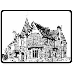 Line Art Architecture Old House Double Sided Fleece Blanket (large)  by Sapixe