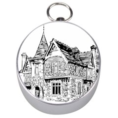 Line Art Architecture Old House Silver Compasses by Sapixe