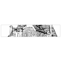 Line Art Architecture Old House Small Flano Scarf by Sapixe