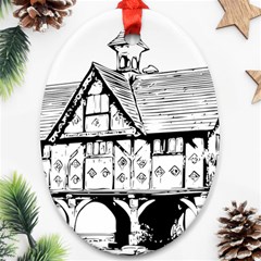 Line Art Architecture Vintage Old Ornament (oval) by Sapixe