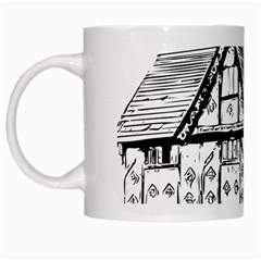 Line Art Architecture Vintage Old White Mugs by Sapixe