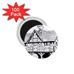 Line Art Architecture Vintage Old 1 75  Magnets (100 Pack)  by Sapixe