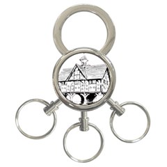 Line Art Architecture Vintage Old 3-ring Key Chains by Sapixe