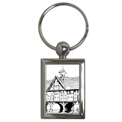 Line Art Architecture Vintage Old Key Chains (rectangle)  by Sapixe