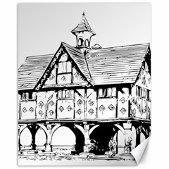 Line Art Architecture Vintage Old Canvas 16  X 20   by Sapixe