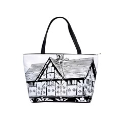 Line Art Architecture Vintage Old Shoulder Handbags by Sapixe