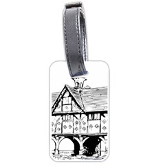 Line Art Architecture Vintage Old Luggage Tags (one Side)  by Sapixe