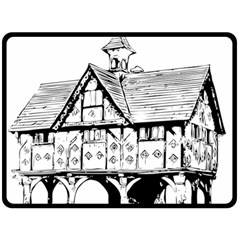 Line Art Architecture Vintage Old Double Sided Fleece Blanket (large)  by Sapixe