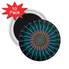 Fractal Peacock Rendering 2 25  Magnets (10 Pack)  by Sapixe