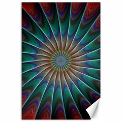 Fractal Peacock Rendering Canvas 24  X 36  by Sapixe