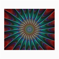 Fractal Peacock Rendering Small Glasses Cloth (2-side) by Sapixe