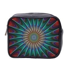 Fractal Peacock Rendering Mini Toiletries Bag 2-side by Sapixe