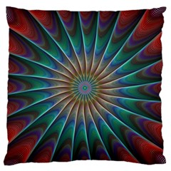 Fractal Peacock Rendering Large Flano Cushion Case (one Side)