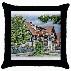 Homes Building Throw Pillow Case (black) by Sapixe