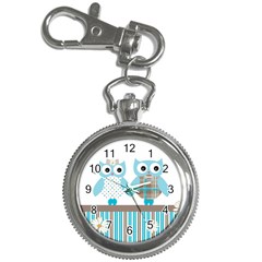 Owl Animal Daisy Flower Stripes Key Chain Watches by Sapixe