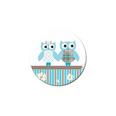 Owl Animal Daisy Flower Stripes Golf Ball Marker by Sapixe