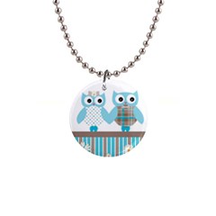 Owl Animal Daisy Flower Stripes Button Necklaces by Sapixe