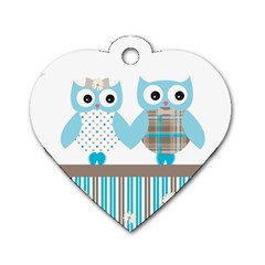 Owl Animal Daisy Flower Stripes Dog Tag Heart (one Side) by Sapixe