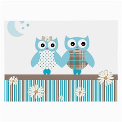 Owl Animal Daisy Flower Stripes Large Glasses Cloth by Sapixe