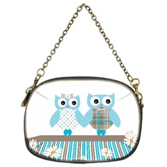 Owl Animal Daisy Flower Stripes Chain Purses (two Sides)  by Sapixe