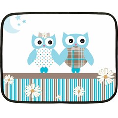 Owl Animal Daisy Flower Stripes Double Sided Fleece Blanket (mini)  by Sapixe