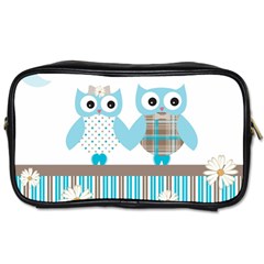 Owl Animal Daisy Flower Stripes Toiletries Bags by Sapixe