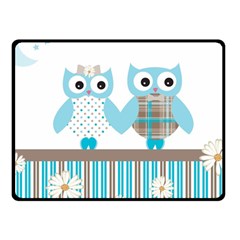 Owl Animal Daisy Flower Stripes Fleece Blanket (small) by Sapixe