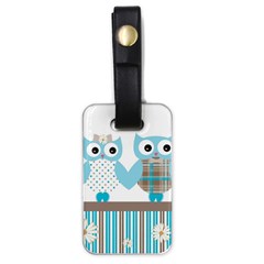 Owl Animal Daisy Flower Stripes Luggage Tags (one Side)  by Sapixe