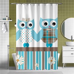 Owl Animal Daisy Flower Stripes Shower Curtain 48  X 72  (small)  by Sapixe