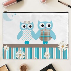 Owl Animal Daisy Flower Stripes Cosmetic Bag (xxxl)  by Sapixe