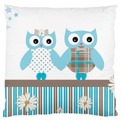 Owl Animal Daisy Flower Stripes Standard Flano Cushion Case (one Side) by Sapixe