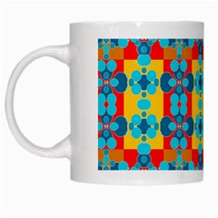 Pop Art Abstract Design Pattern White Mugs by Sapixe