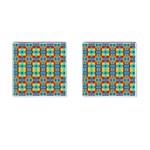 Pop Art Abstract Design Pattern Cufflinks (Square) Front(Pair)