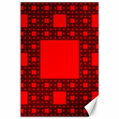 Sierpinski Carpet Plane Fractal Canvas 12  X 18   by Sapixe