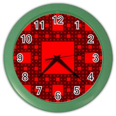 Sierpinski Carpet Plane Fractal Color Wall Clocks by Sapixe