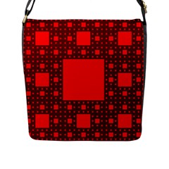 Sierpinski Carpet Plane Fractal Flap Messenger Bag (l)  by Sapixe