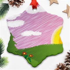 Pine Trees Trees Sunrise Sunset Ornament (snowflake) by Sapixe